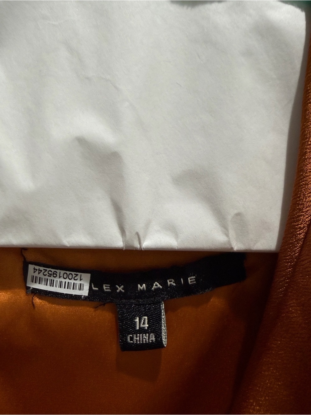 Alex Marie Rust Orange Asymmetrical Ruffle Dress - Picture 3 of 3